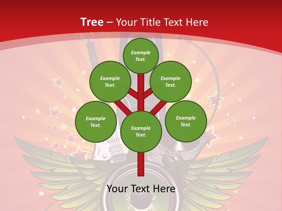 A Music Powerpoint Presentation With Speakers And Guitars PowerPoint Template