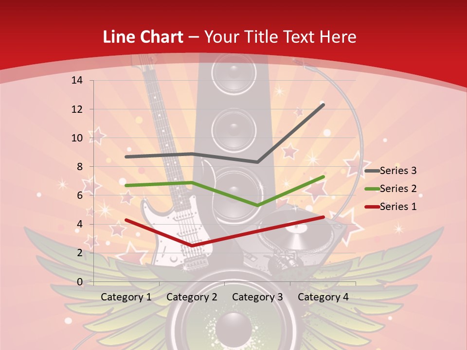 A Music Powerpoint Presentation With Speakers And Guitars PowerPoint Template