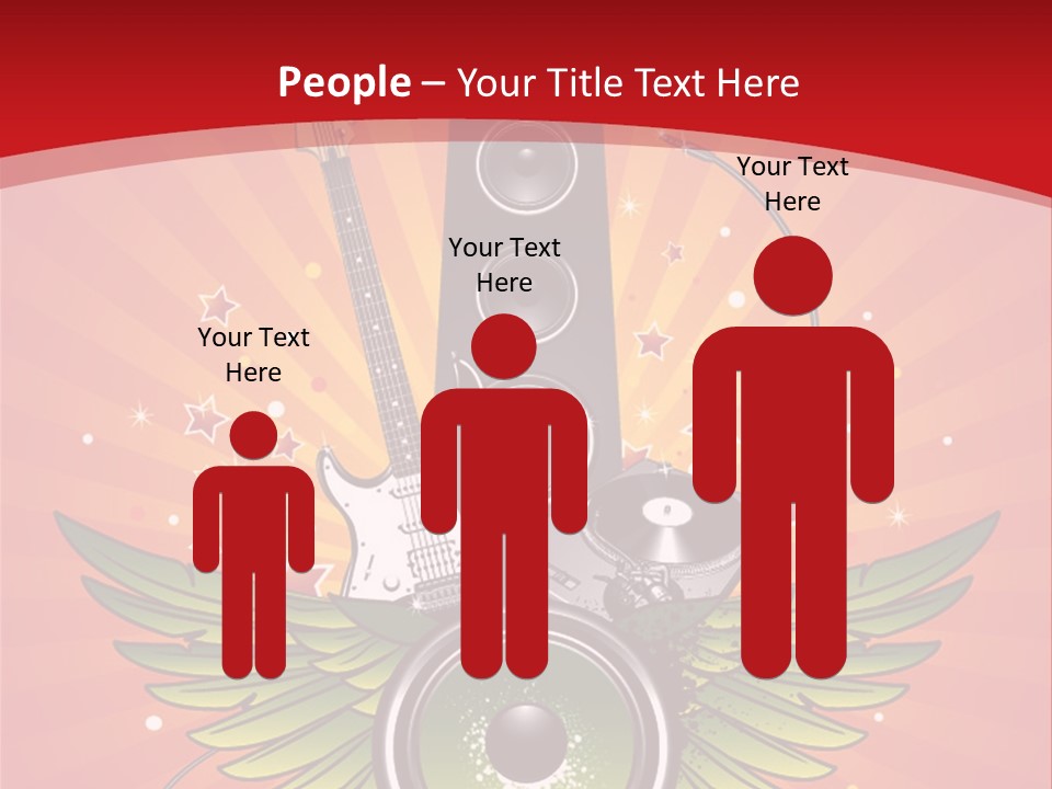 A Music Powerpoint Presentation With Speakers And Guitars PowerPoint Template