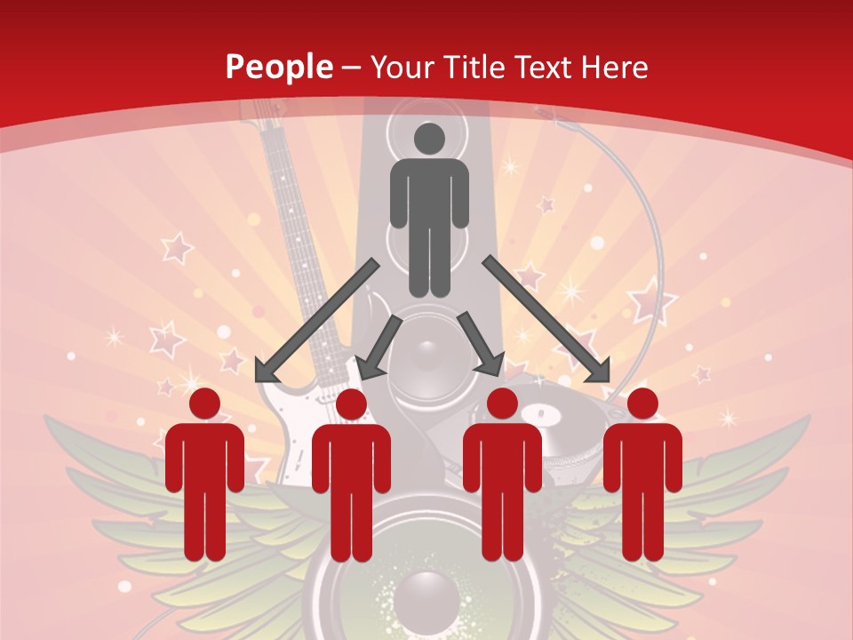 A Music Powerpoint Presentation With Speakers And Guitars PowerPoint Template