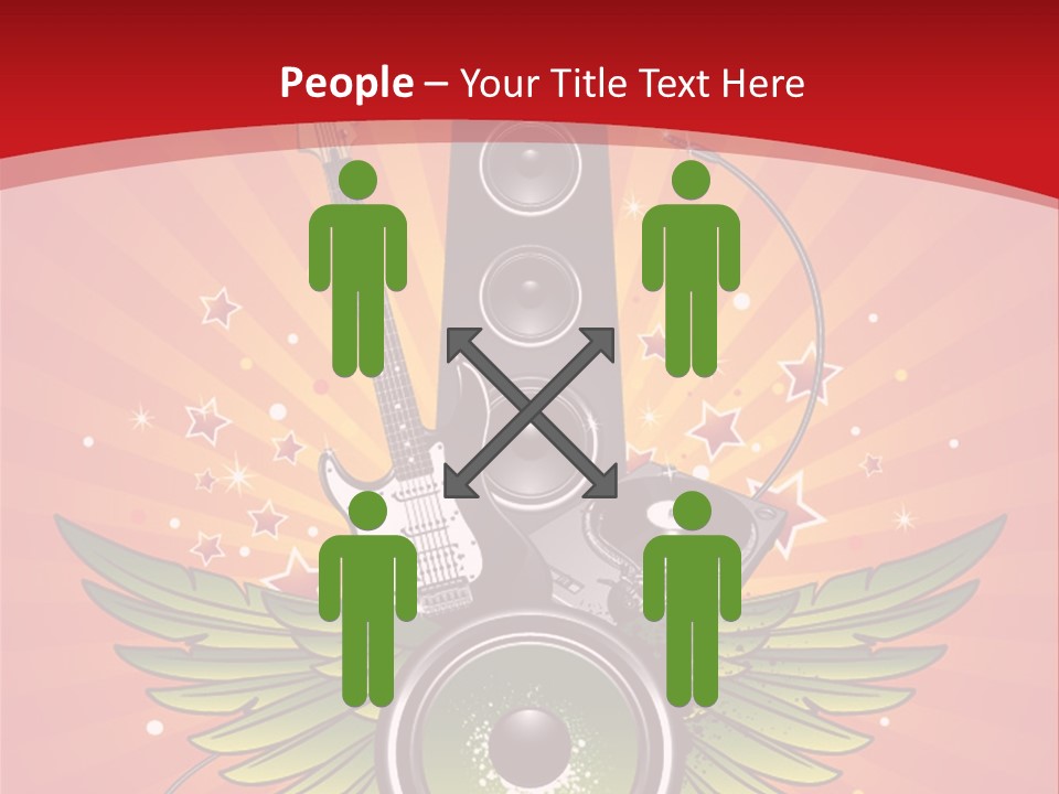 A Music Powerpoint Presentation With Speakers And Guitars PowerPoint Template