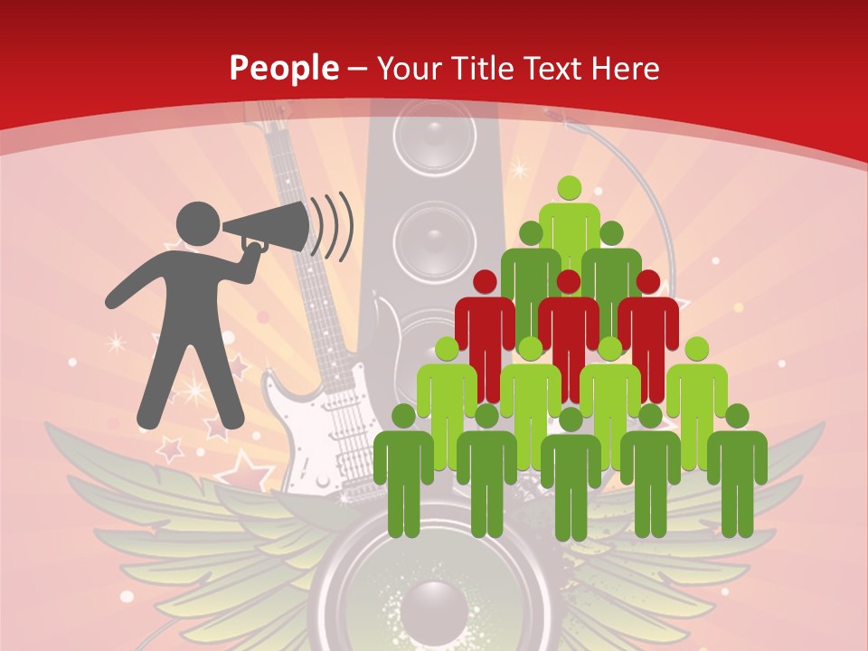 A Music Powerpoint Presentation With Speakers And Guitars PowerPoint Template