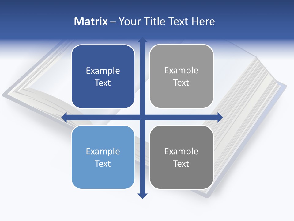An Open Book On A White Background With A Blue Border PowerPoint Template