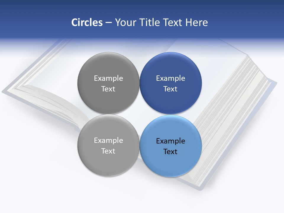 An Open Book On A White Background With A Blue Border PowerPoint Template
