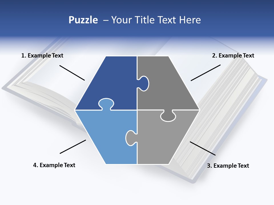 An Open Book On A White Background With A Blue Border PowerPoint Template