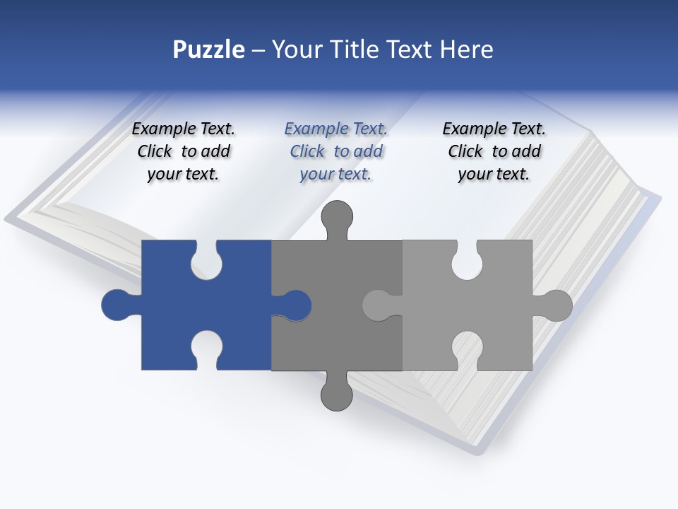 An Open Book On A White Background With A Blue Border PowerPoint Template