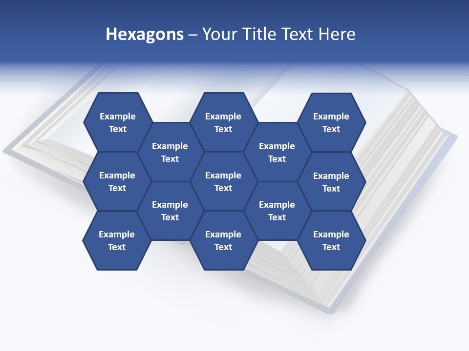 An Open Book On A White Background With A Blue Border PowerPoint Template