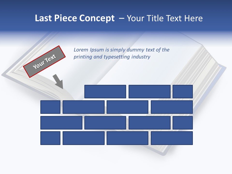 An Open Book On A White Background With A Blue Border PowerPoint Template