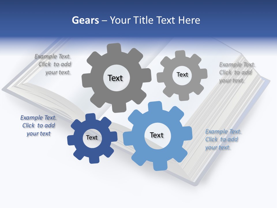 An Open Book On A White Background With A Blue Border PowerPoint Template