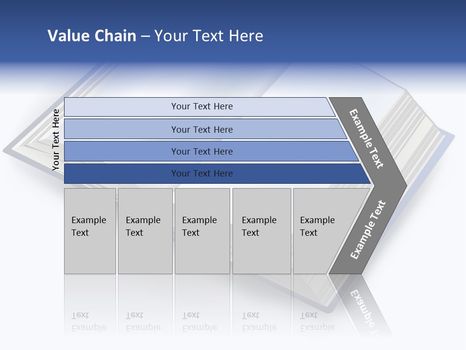 An Open Book On A White Background With A Blue Border PowerPoint Template