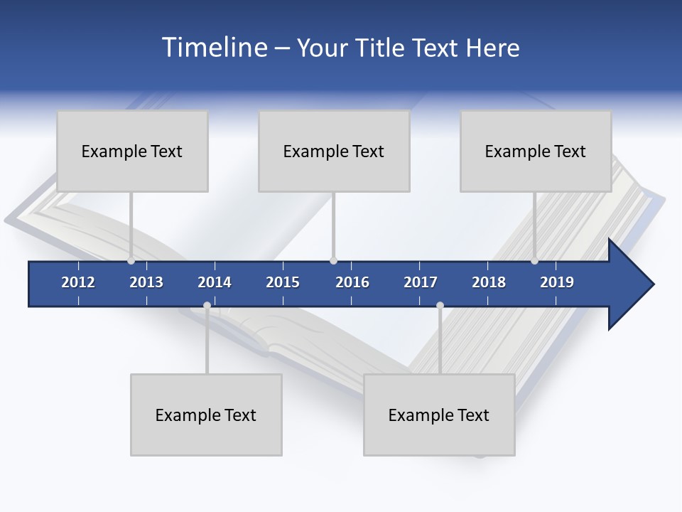 An Open Book On A White Background With A Blue Border PowerPoint Template