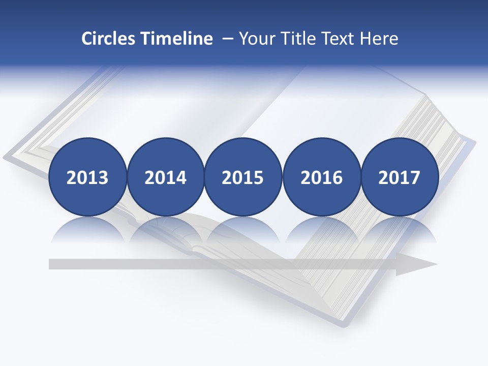 An Open Book On A White Background With A Blue Border PowerPoint Template