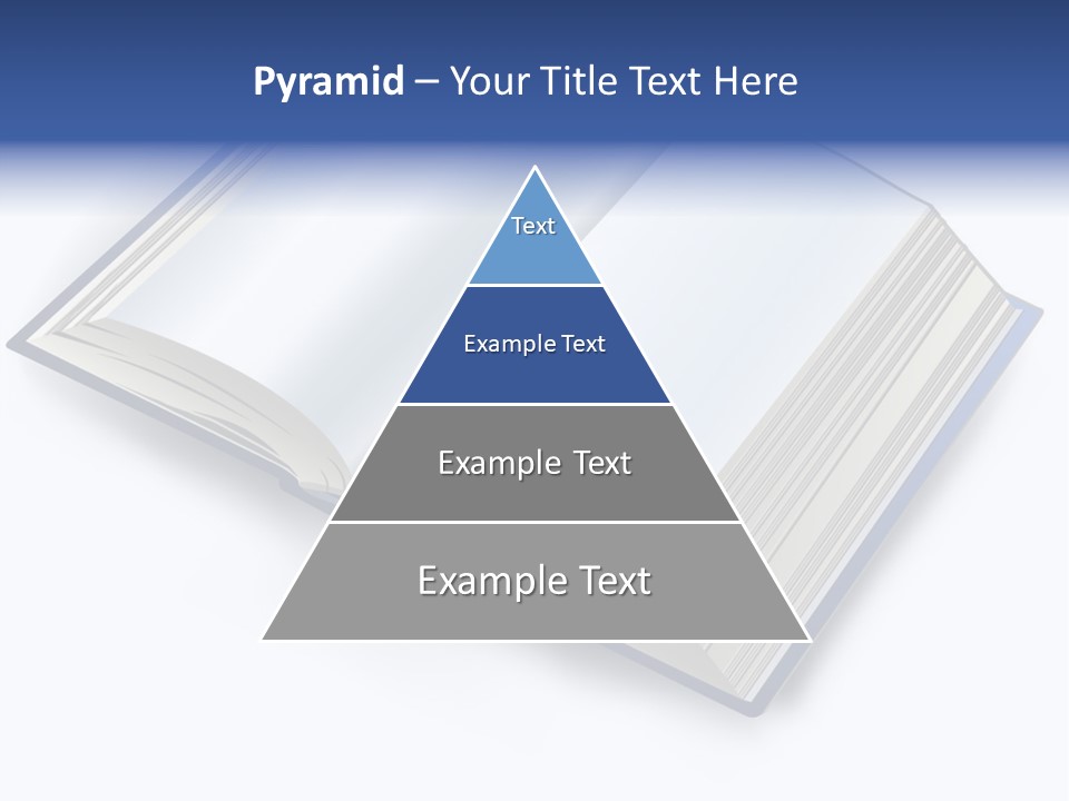 An Open Book On A White Background With A Blue Border PowerPoint Template