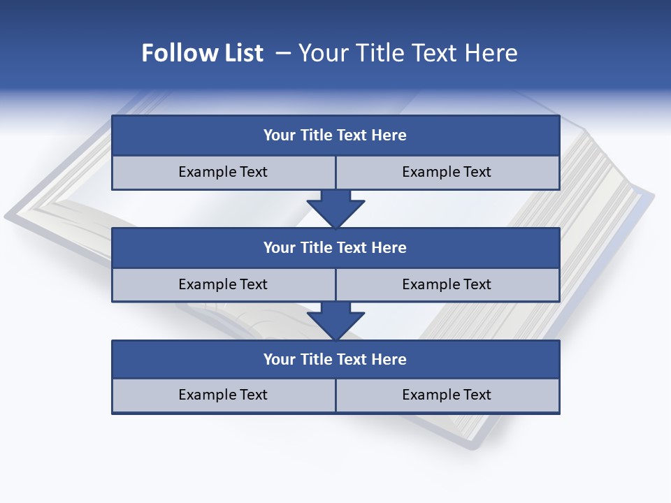 An Open Book On A White Background With A Blue Border PowerPoint Template