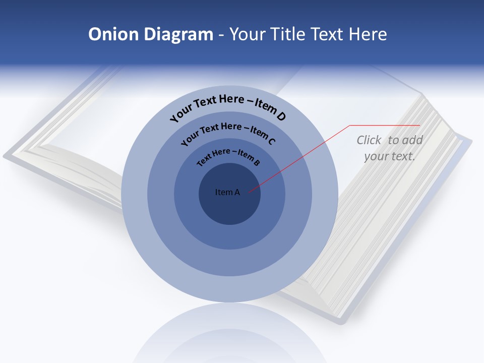 An Open Book On A White Background With A Blue Border PowerPoint Template