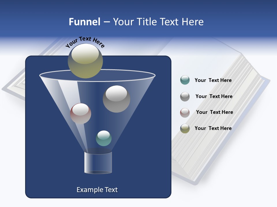 An Open Book On A White Background With A Blue Border PowerPoint Template