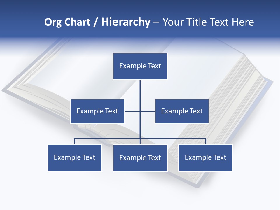 An Open Book On A White Background With A Blue Border PowerPoint Template