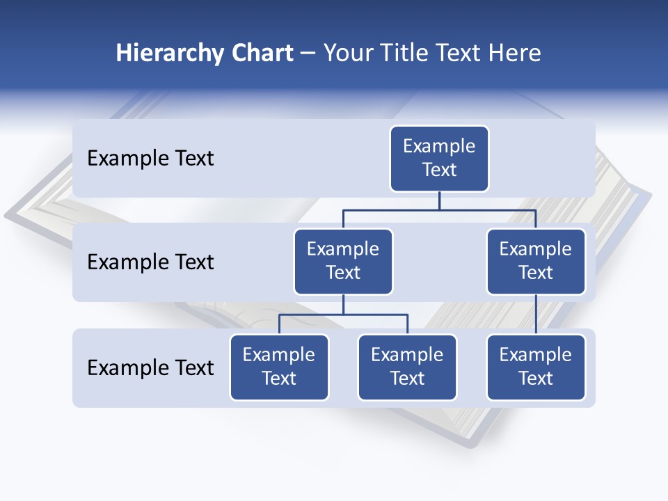 An Open Book On A White Background With A Blue Border PowerPoint Template