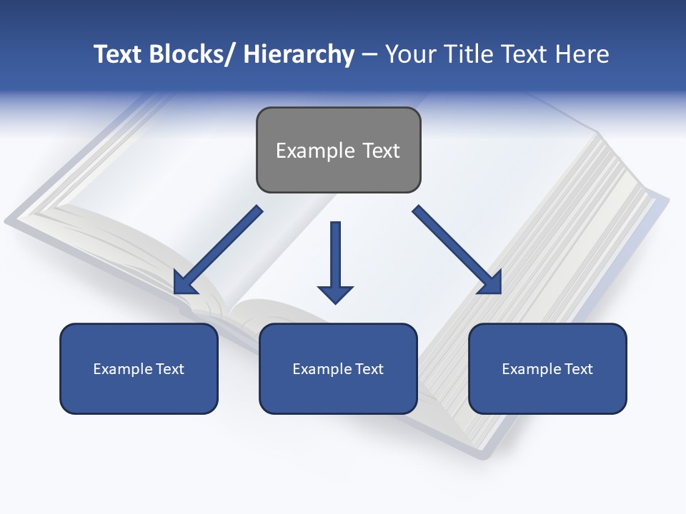 An Open Book On A White Background With A Blue Border PowerPoint Template