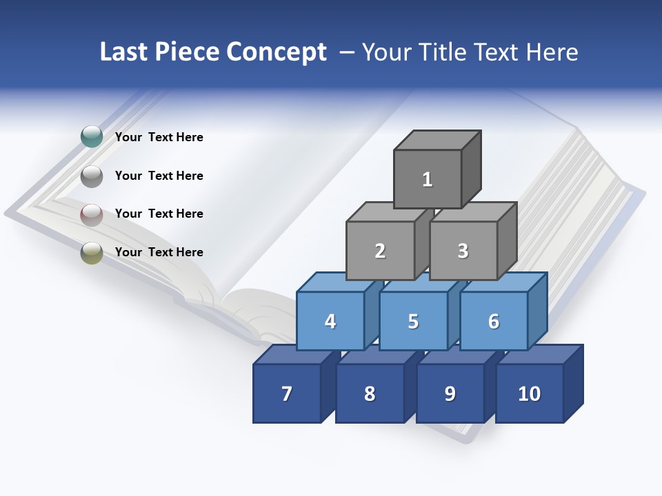 An Open Book On A White Background With A Blue Border PowerPoint Template