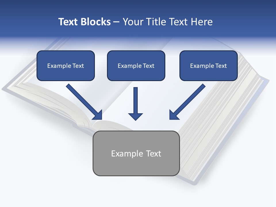 An Open Book On A White Background With A Blue Border PowerPoint Template