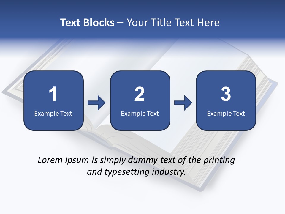 An Open Book On A White Background With A Blue Border PowerPoint Template