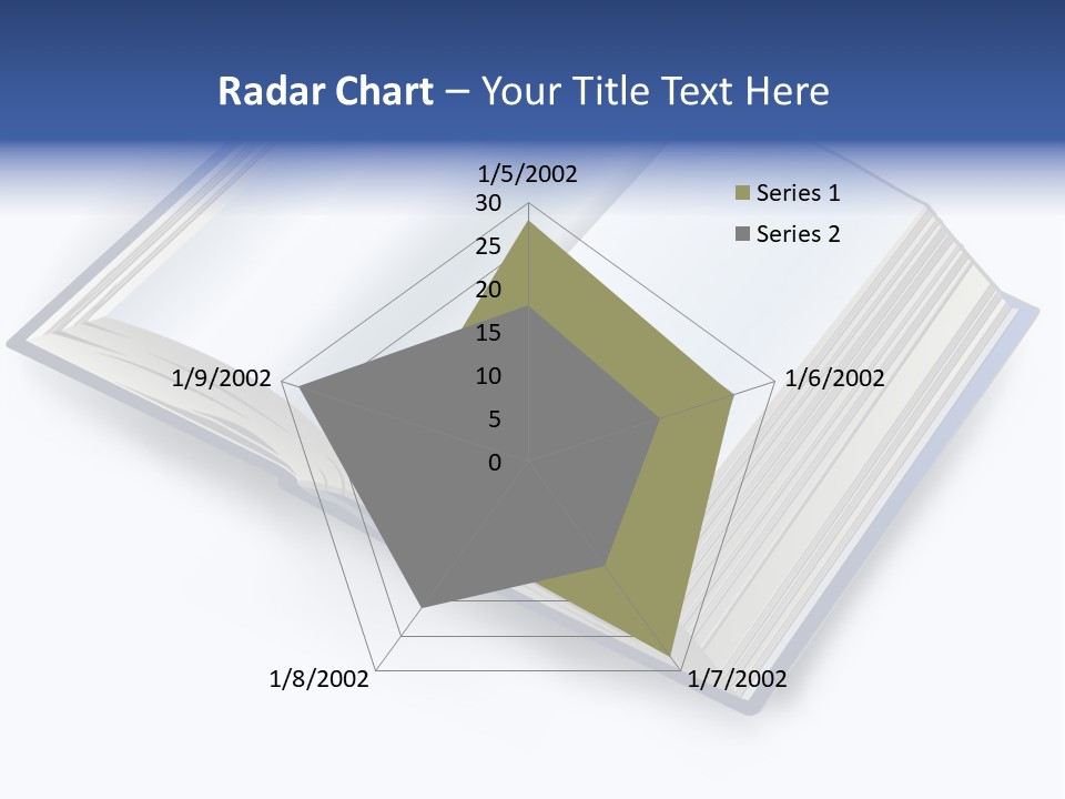 An Open Book On A White Background With A Blue Border PowerPoint Template