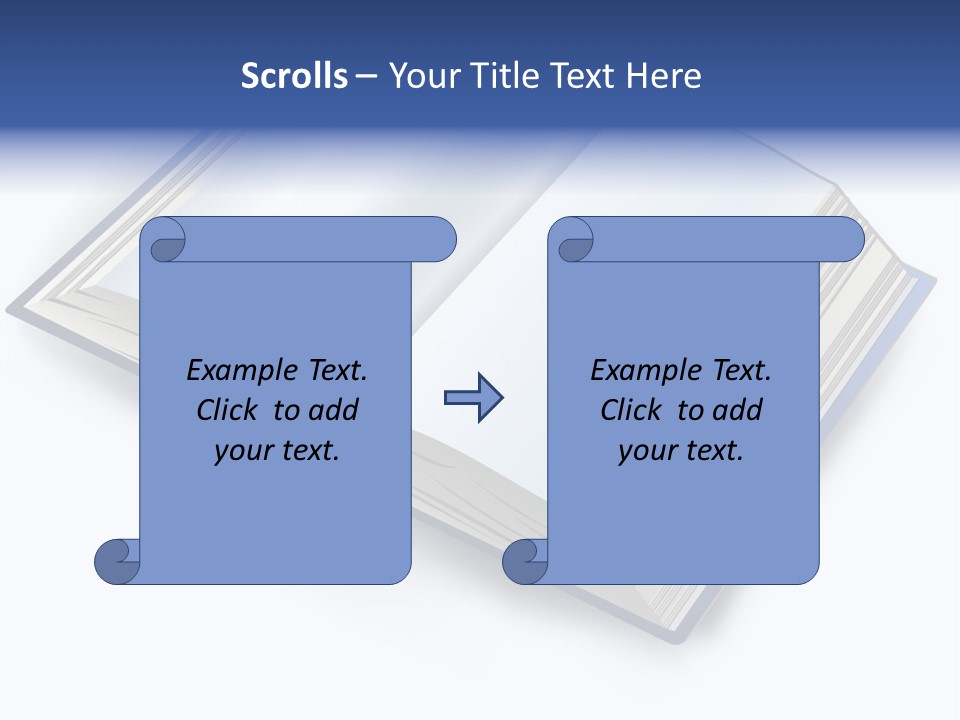 An Open Book On A White Background With A Blue Border PowerPoint Template