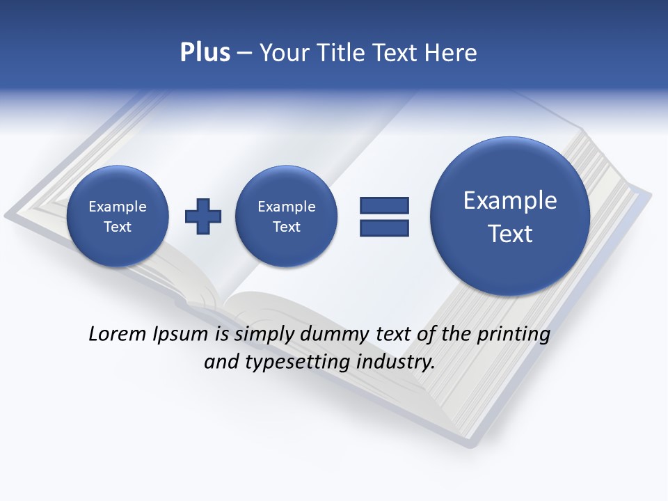 An Open Book On A White Background With A Blue Border PowerPoint Template