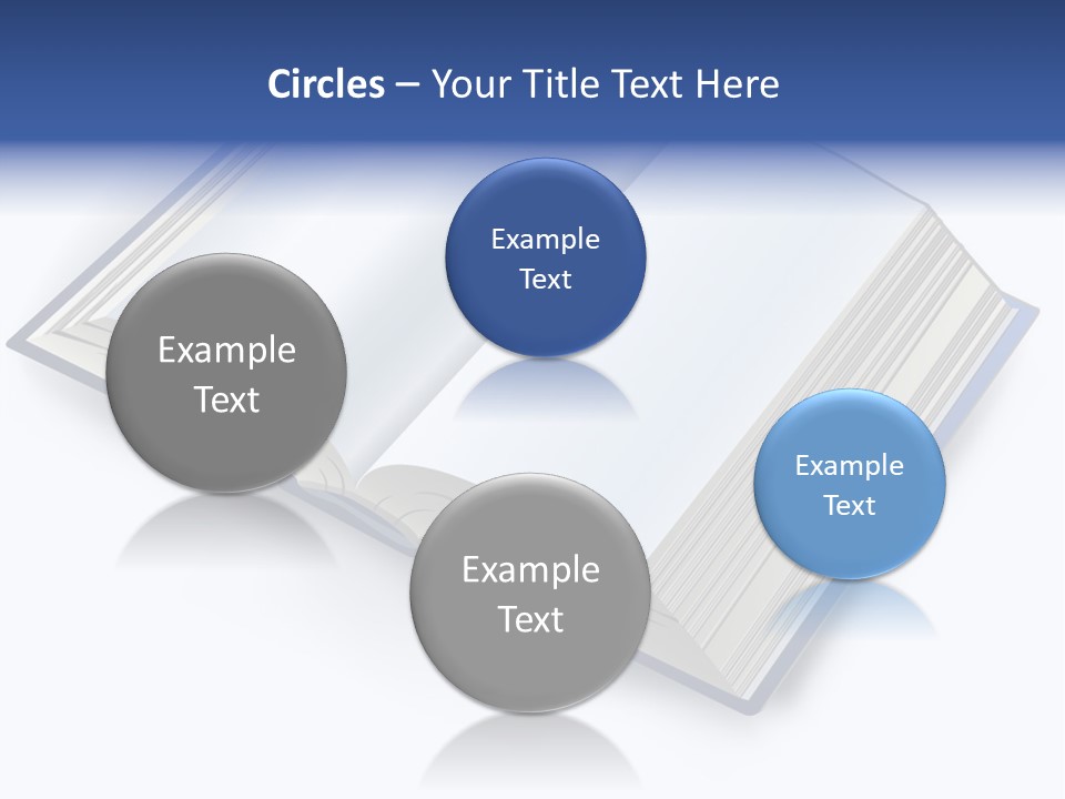 An Open Book On A White Background With A Blue Border PowerPoint Template