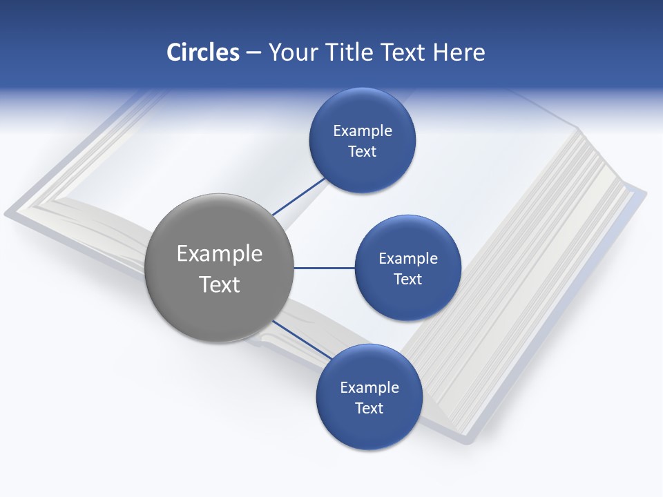 An Open Book On A White Background With A Blue Border PowerPoint Template