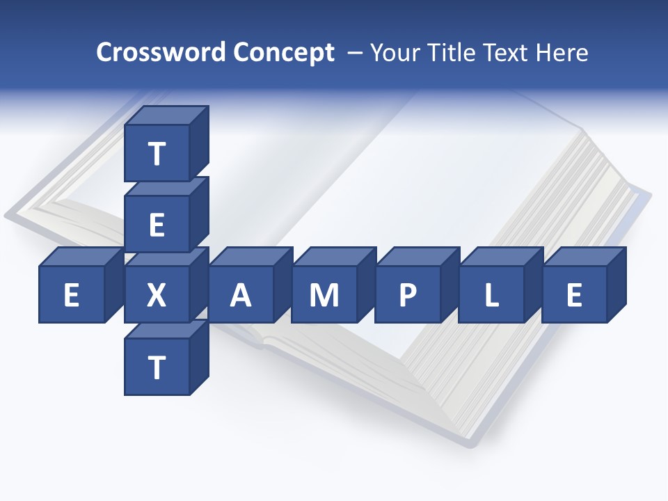 An Open Book On A White Background With A Blue Border PowerPoint Template