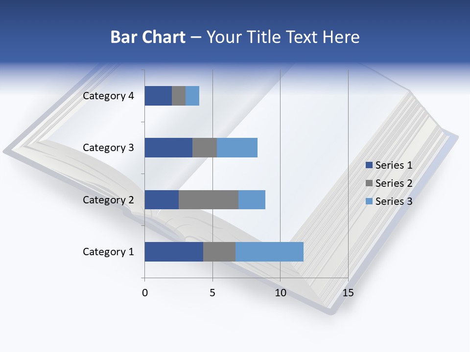 An Open Book On A White Background With A Blue Border PowerPoint Template