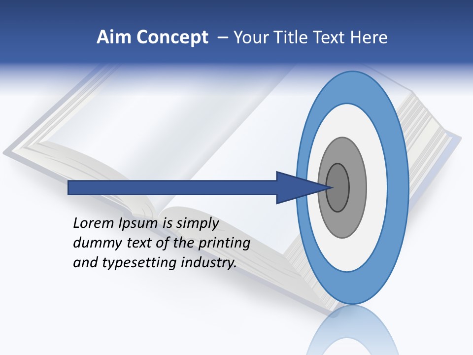 An Open Book On A White Background With A Blue Border PowerPoint Template