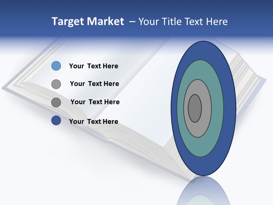 An Open Book On A White Background With A Blue Border PowerPoint Template