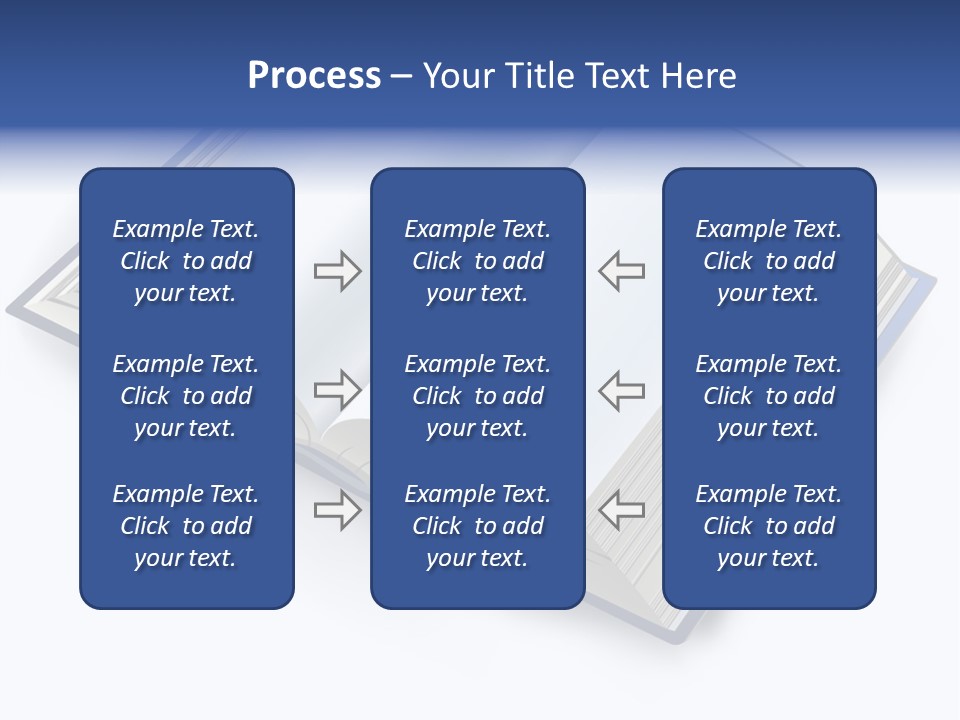 An Open Book On A White Background With A Blue Border PowerPoint Template