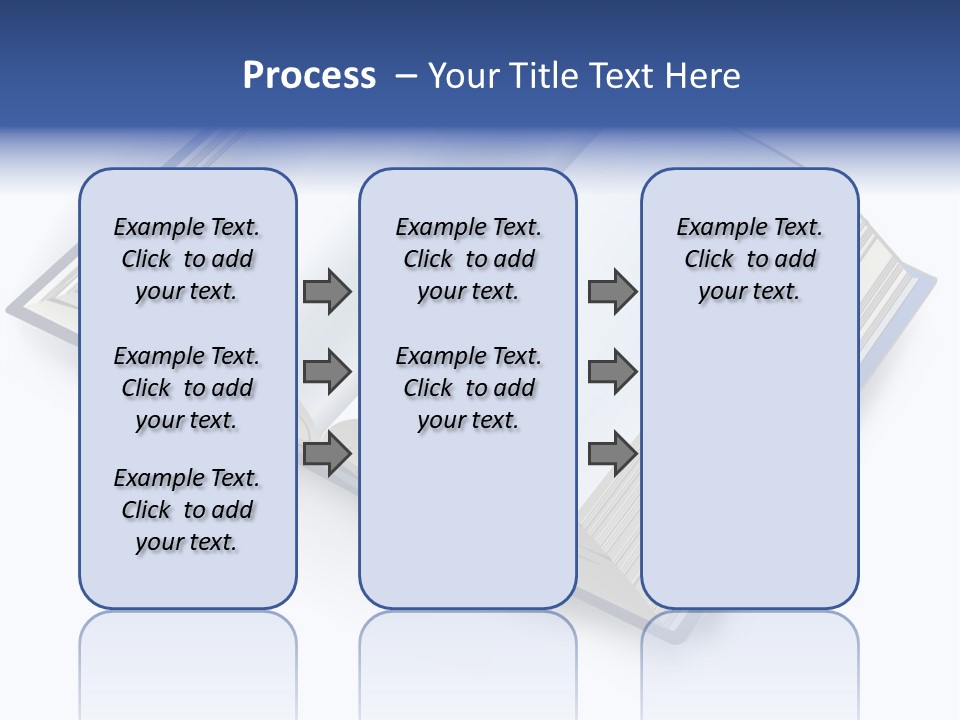 An Open Book On A White Background With A Blue Border PowerPoint Template
