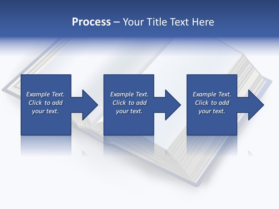 An Open Book On A White Background With A Blue Border PowerPoint Template