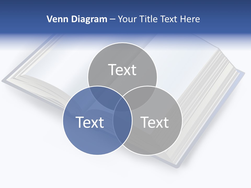 An Open Book On A White Background With A Blue Border PowerPoint Template