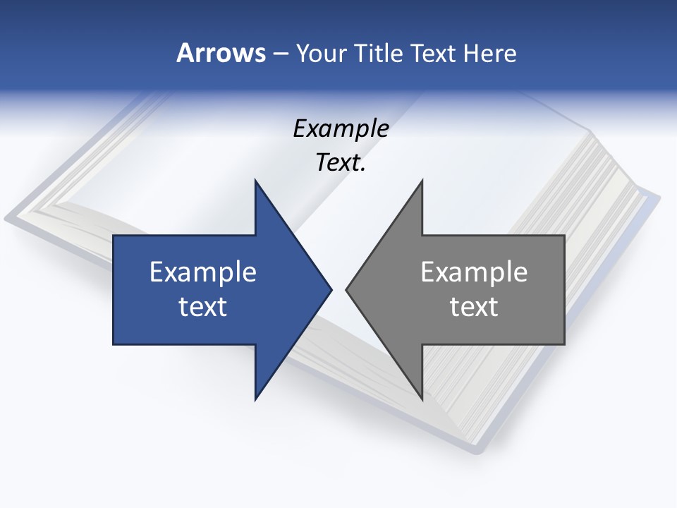 An Open Book On A White Background With A Blue Border PowerPoint Template