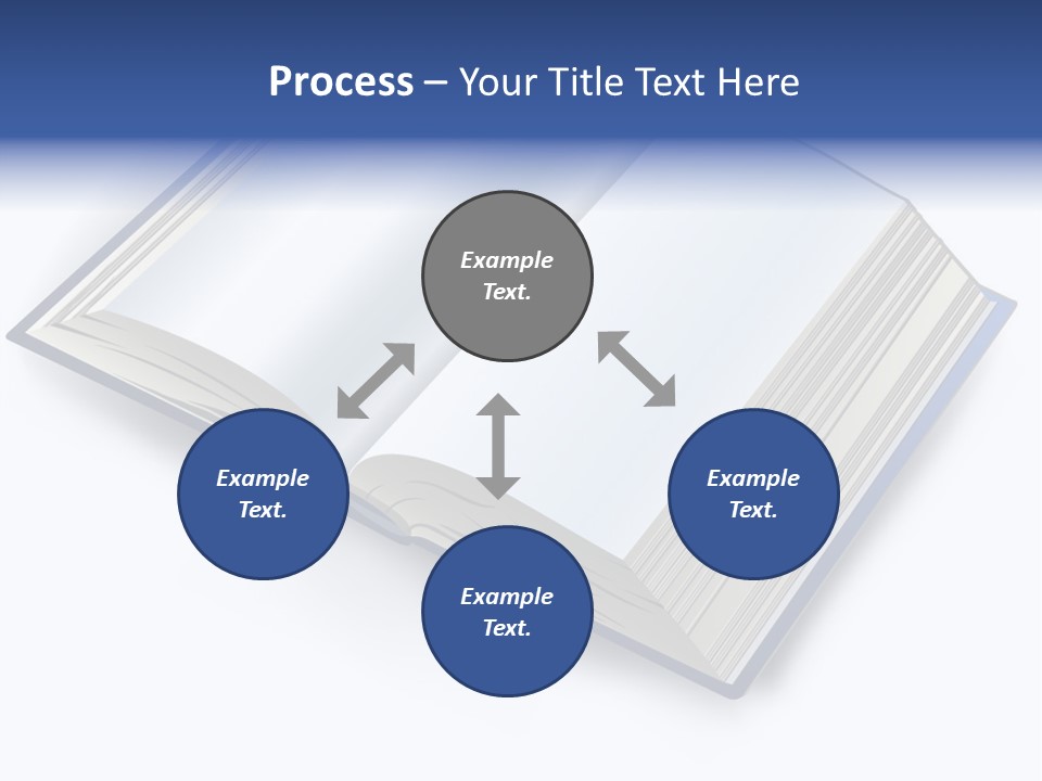 An Open Book On A White Background With A Blue Border PowerPoint Template