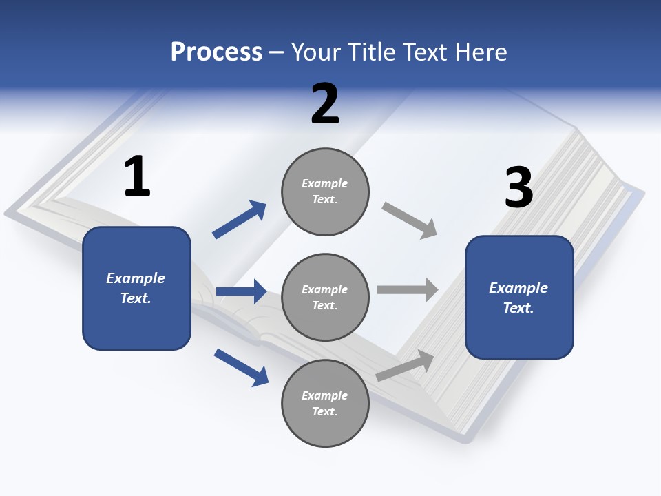 An Open Book On A White Background With A Blue Border PowerPoint Template