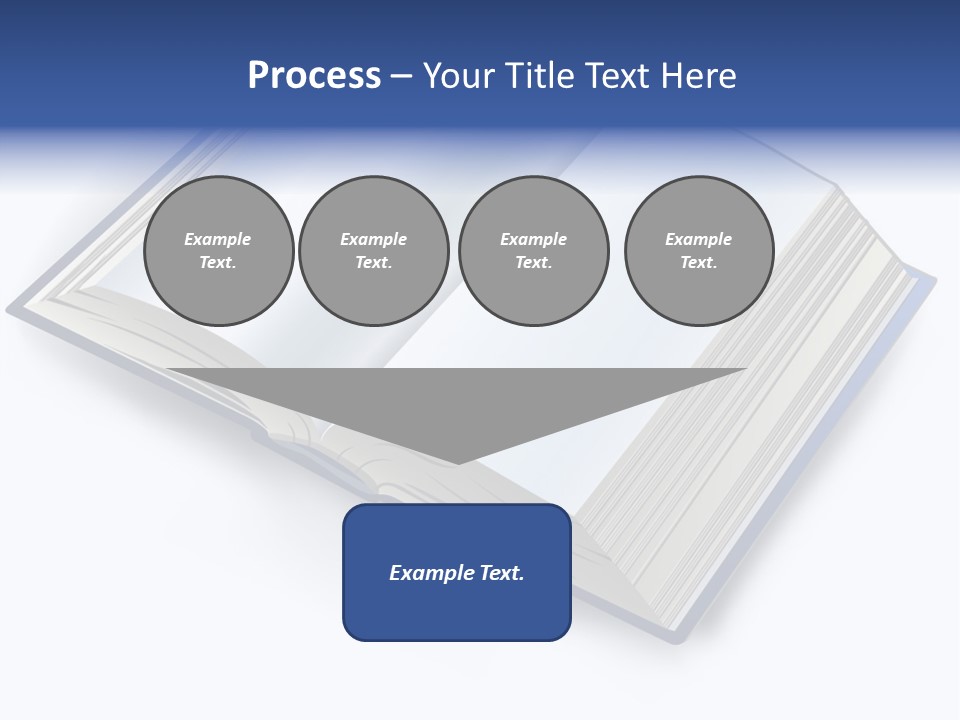 An Open Book On A White Background With A Blue Border PowerPoint Template