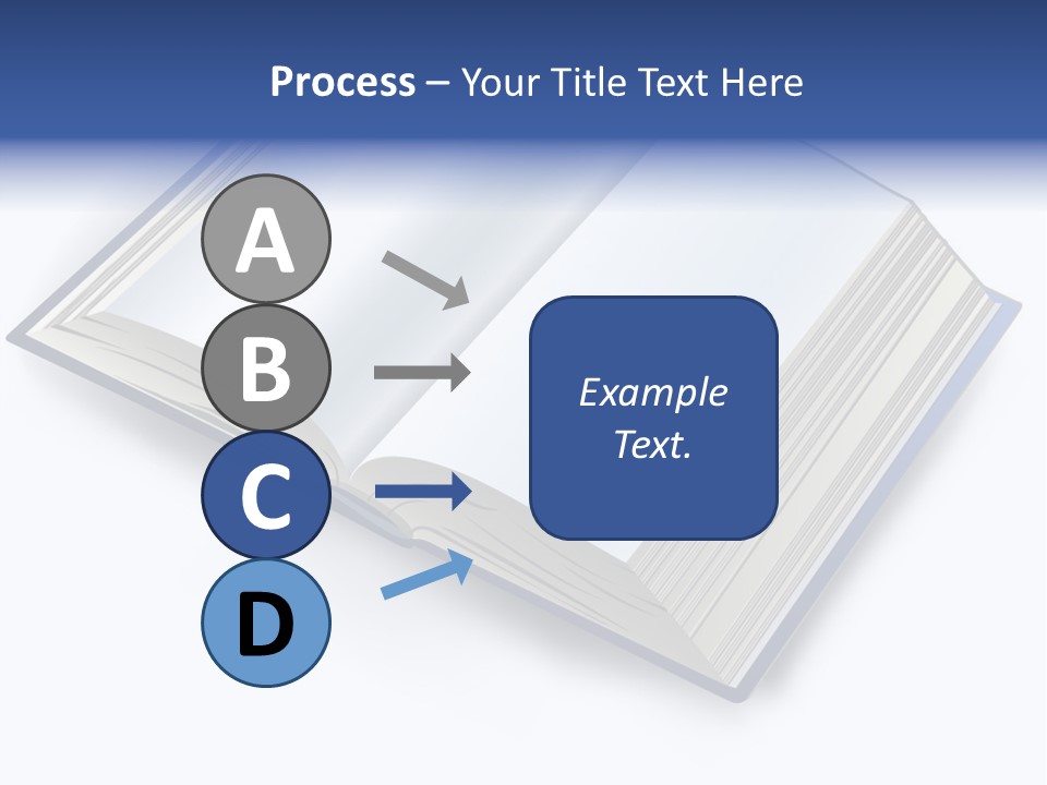 An Open Book On A White Background With A Blue Border PowerPoint Template