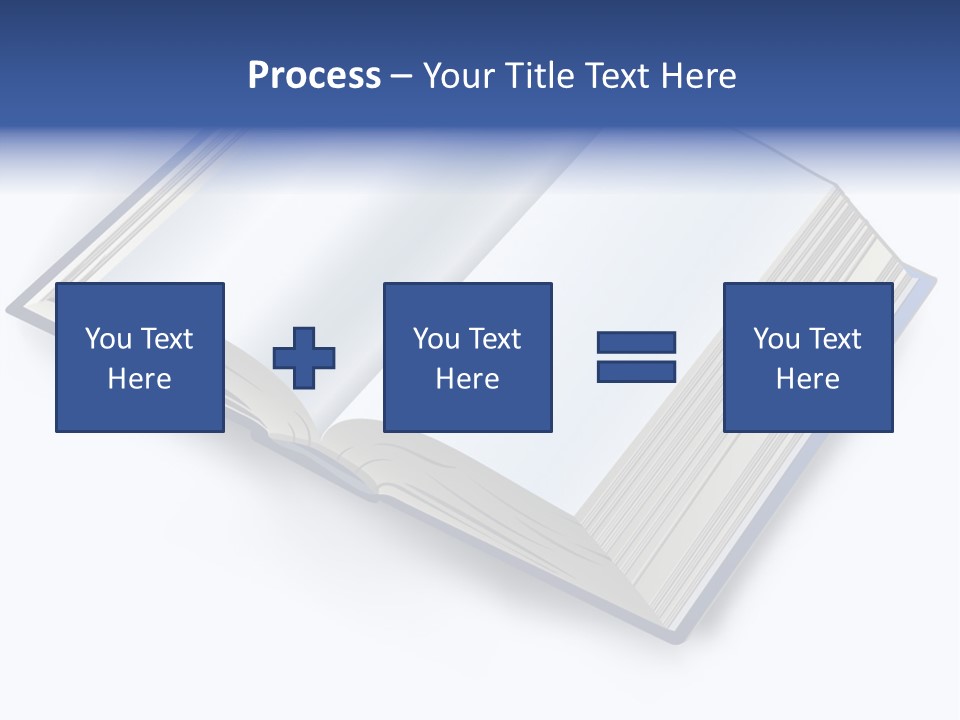An Open Book On A White Background With A Blue Border PowerPoint Template