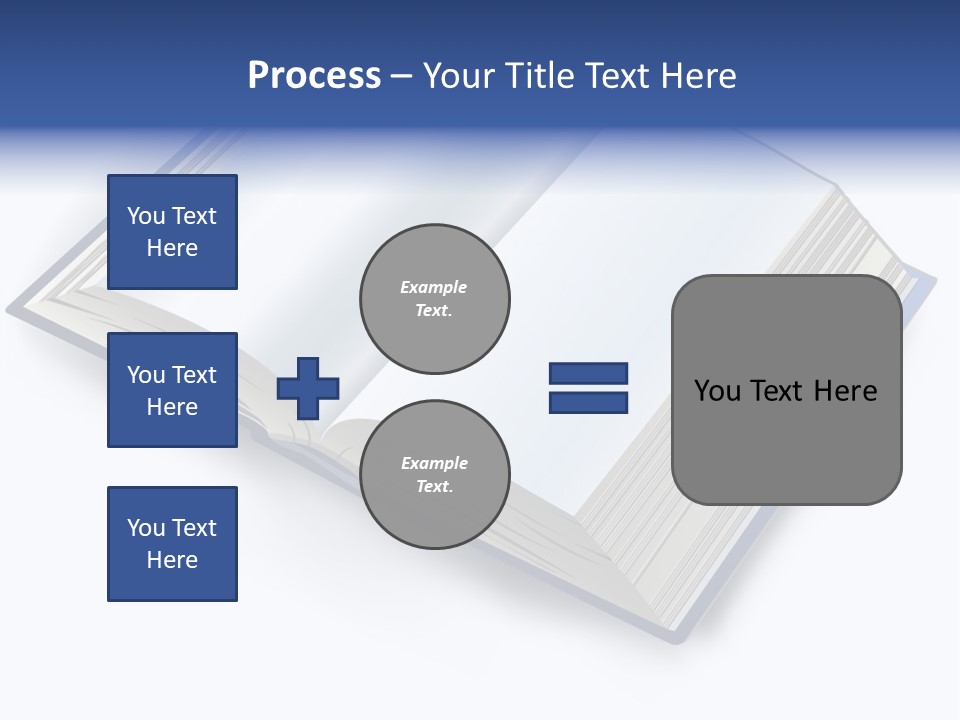 An Open Book On A White Background With A Blue Border PowerPoint Template