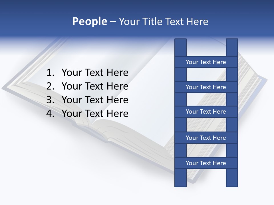 An Open Book On A White Background With A Blue Border PowerPoint Template