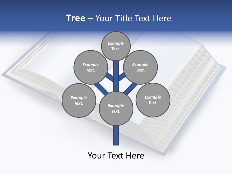 An Open Book On A White Background With A Blue Border PowerPoint Template