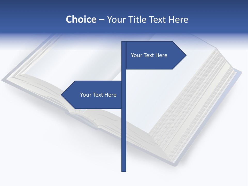 An Open Book On A White Background With A Blue Border PowerPoint Template