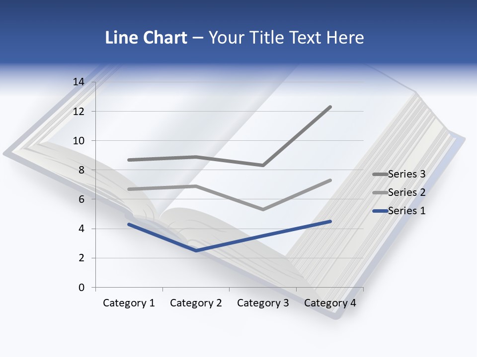 An Open Book On A White Background With A Blue Border PowerPoint Template